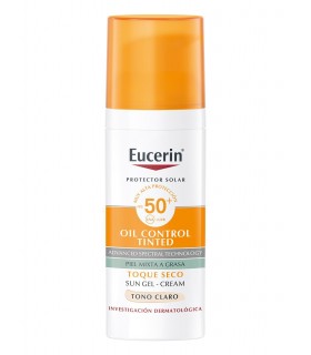 Eucerin Oil Control Tinted SPF 50+ GEL CREMA TOQUE SECO COLOR MEDIO 50 Ml