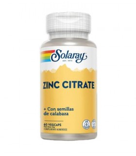 Solaray Zinc 50 Mg Con Semillas de Calabaza 60 Capsulas