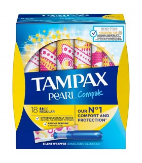 TAMPAX REGULAR BUFFER COMPAK PEARL 18