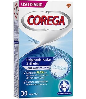 Corega Pastillas de Limpieza Oxígeno Bio-Activo 30 Tabs