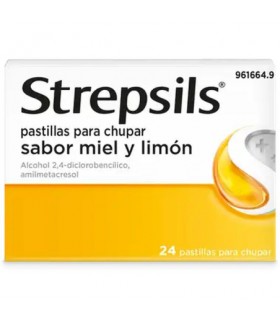 STREPSILS 24 PILLS TO SUCK HONEY-LEMON