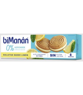 Bimanan Galletas Sabor Limón 0% Azucares Añadidos 8 Galletas