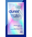 Durex Invisible Extra Fino Extra Lubricado 12 Preservativos