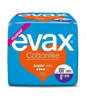 Evax Cottonlike Compresas Super Alas 12 Uds