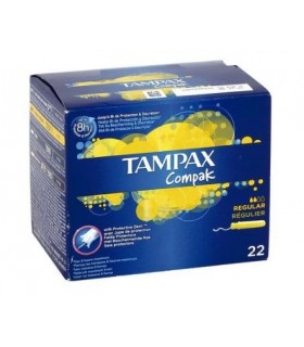 TAMPAX COMPAK TAMPON 100%ALGODON REGULAR 22 U