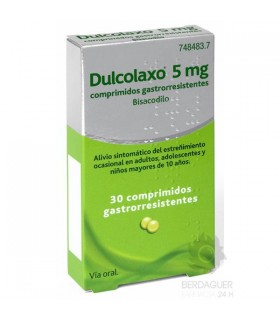 BISACODYLE DULCOLAXO 5 MG 30 GASTROR TABLETS