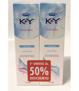 Durex KY Sensilube Lubricant Gel Intimate 75 Ml + 2nd Unit 50%