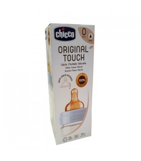 Chicco Original Touch Biberón Caucho Azul 0M+ Flujo Lento 150 ml