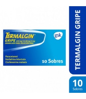 Termalgin Gripe 650/4/10 Mg 10 Sobres Granulado Solucion Oral